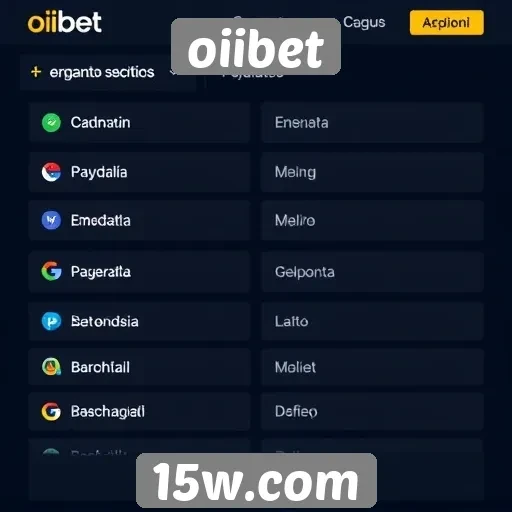 Métodos de pagamento aceitos no oiibet